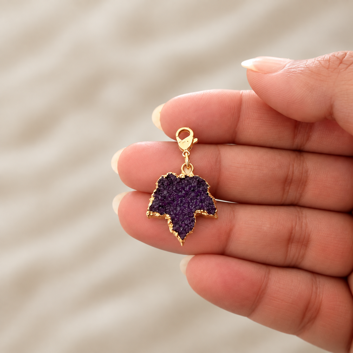New Leaf Charm (Plum)