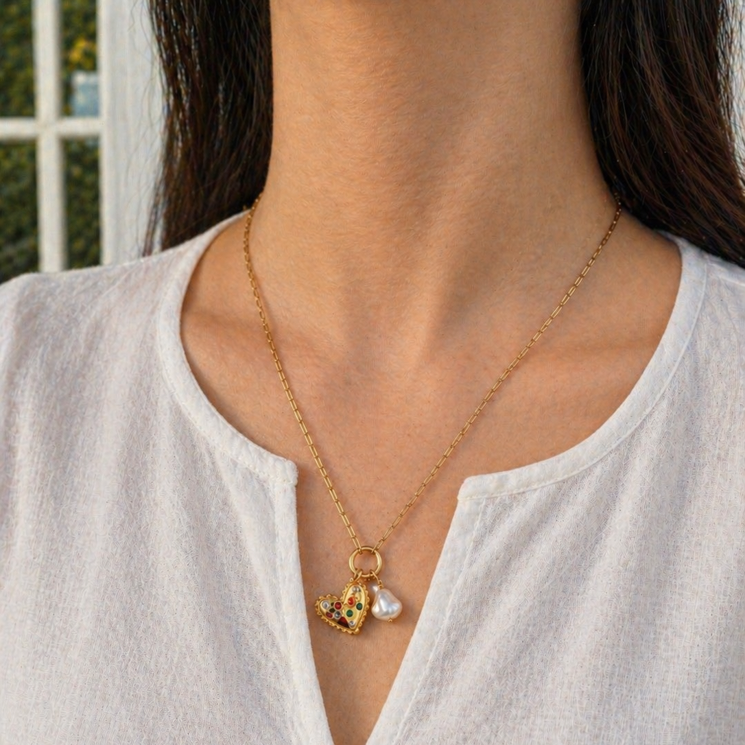 Confetti Heart Necklace