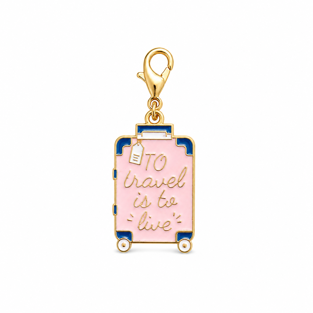 Pink Suitcase Charm