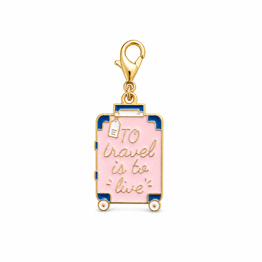 Pink Suitcase Charm