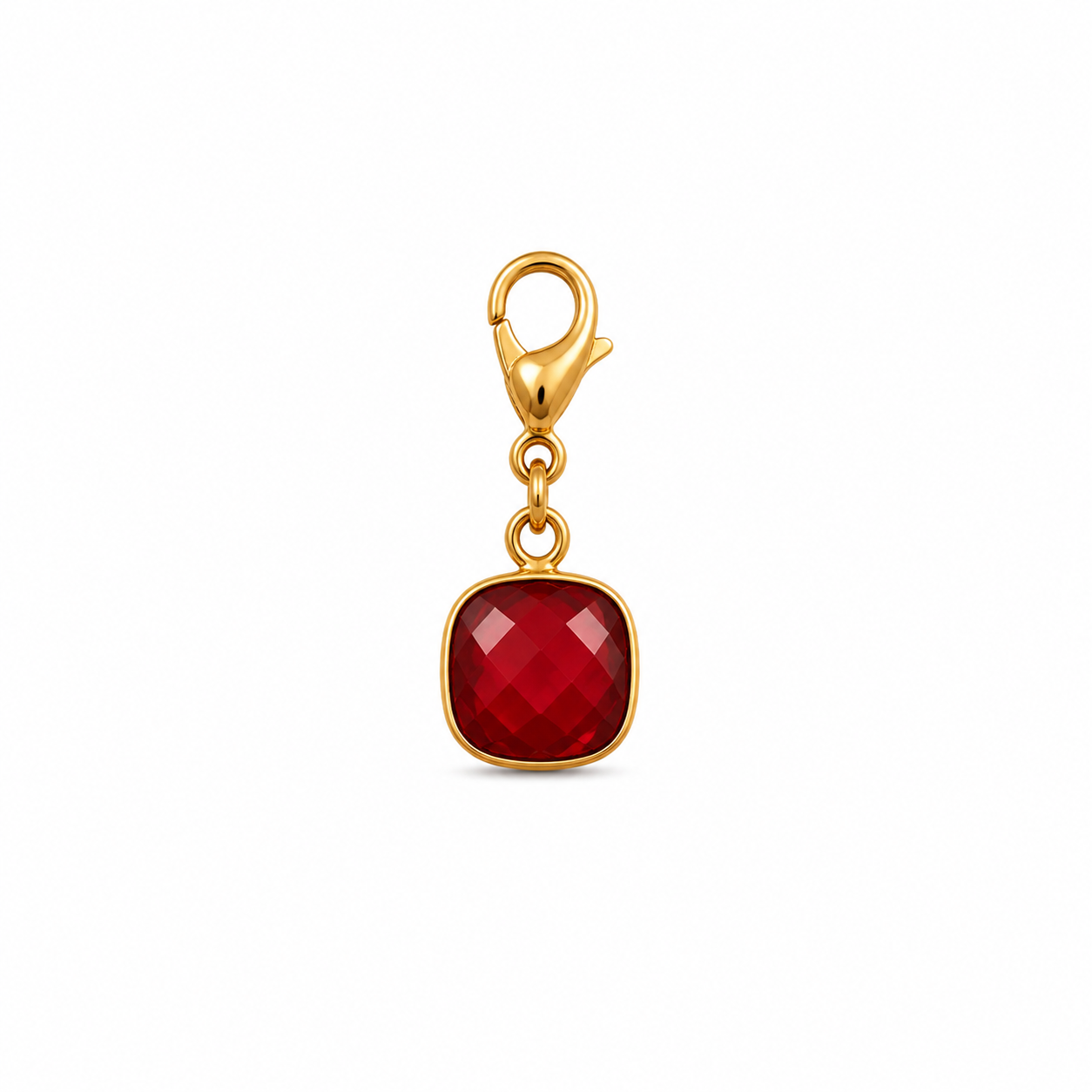 Princess cut Crystal Charm