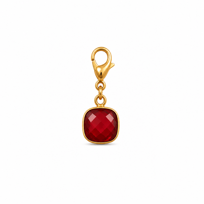 Princess cut Crystal Charm
